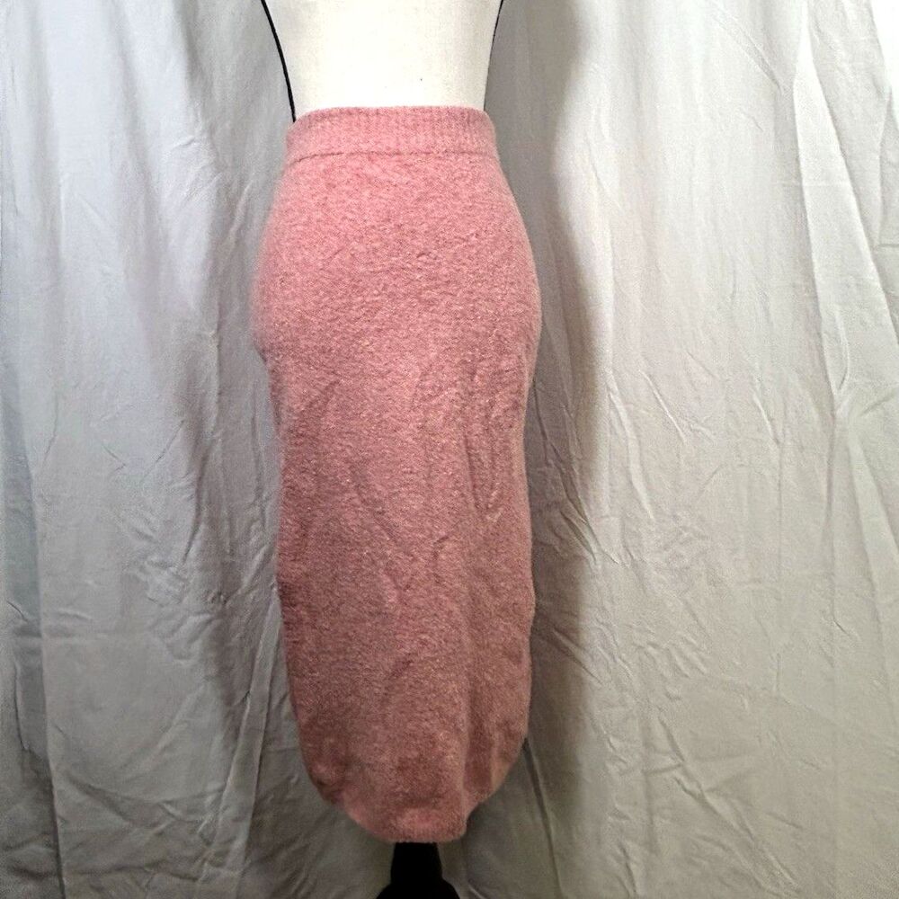 NWT Cozy Chic Express Pink Knit Soft Sweater Stretch Midi Skirt Women's Size S